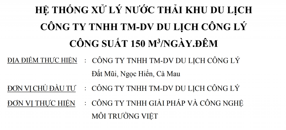 cong trinh xu ly nuoc thai kdl khai long tinh ca mau