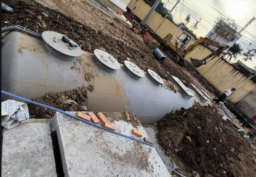 cong trinh xu ly nuoc thai sinh hoat truong sy quan cong binh